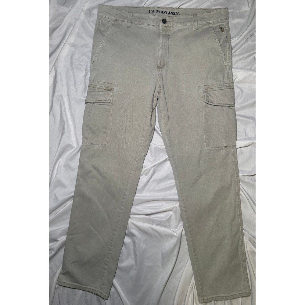 U.S. Polo Assn. Activate Stretch Cargo Pants Mens 34x32 Tan Khaki Streetwear